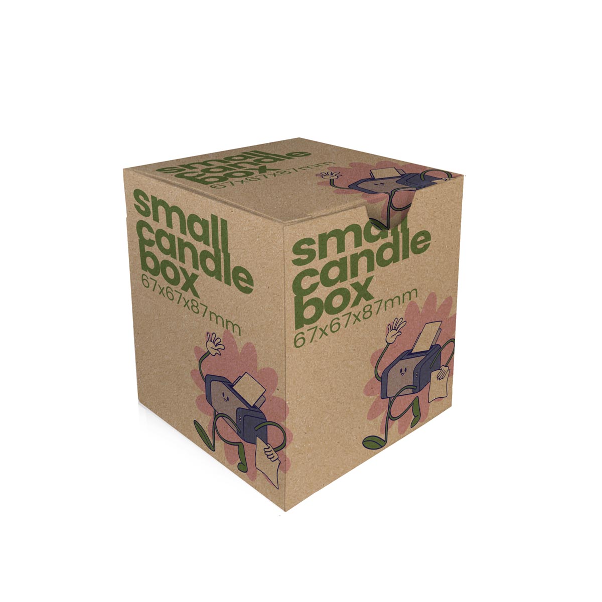 Printed Small Tuck-End Candle Box - 67x67x87mm