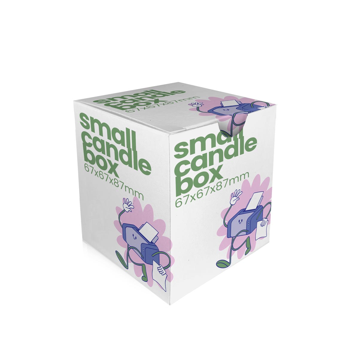 Printed Small Tuck-End Candle Box - 67x67x87mm