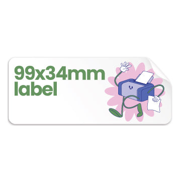 99x34mm Printed Labels - Recycled White (16 per A4 sheet)