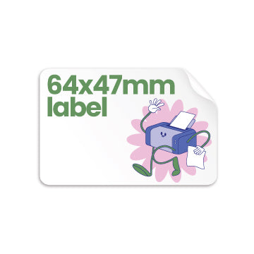 64x47mm Printed Labels - Recycled White (18 per A4 sheet)