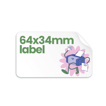 64x34mm Printed Labels - Recycled White (24 per A4 sheet)