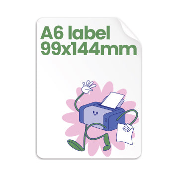 99x144mm Printed Labels - Recycled White (4 per A4 sheet)
