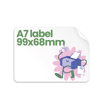 99x68mm Printed Labels - Recycled White (8 per A4 sheet)