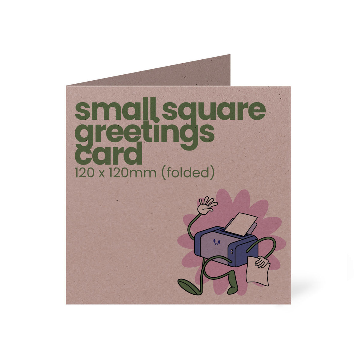 120x120mm Square Printed Greetings Card - Recycled