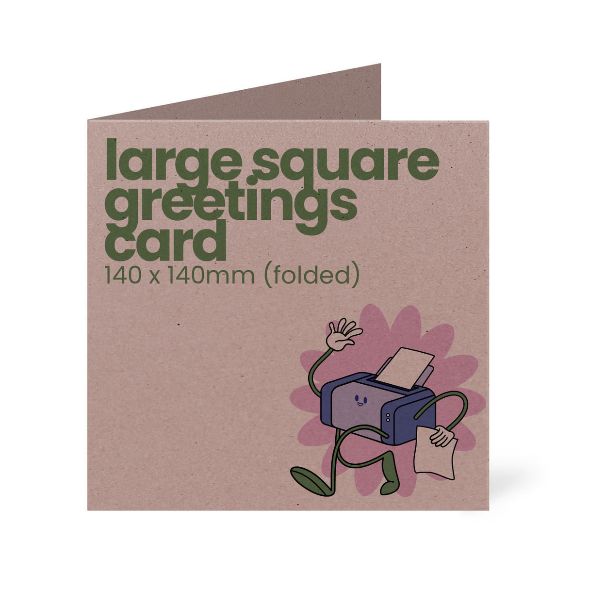 140x140mm Square Printed Greetings Card - Recycled