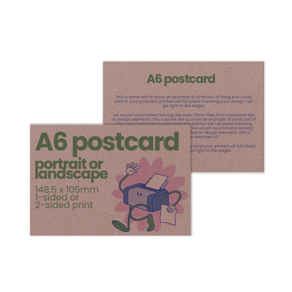 Recycled Printed A6 Postcards - 148.5 x 105mm