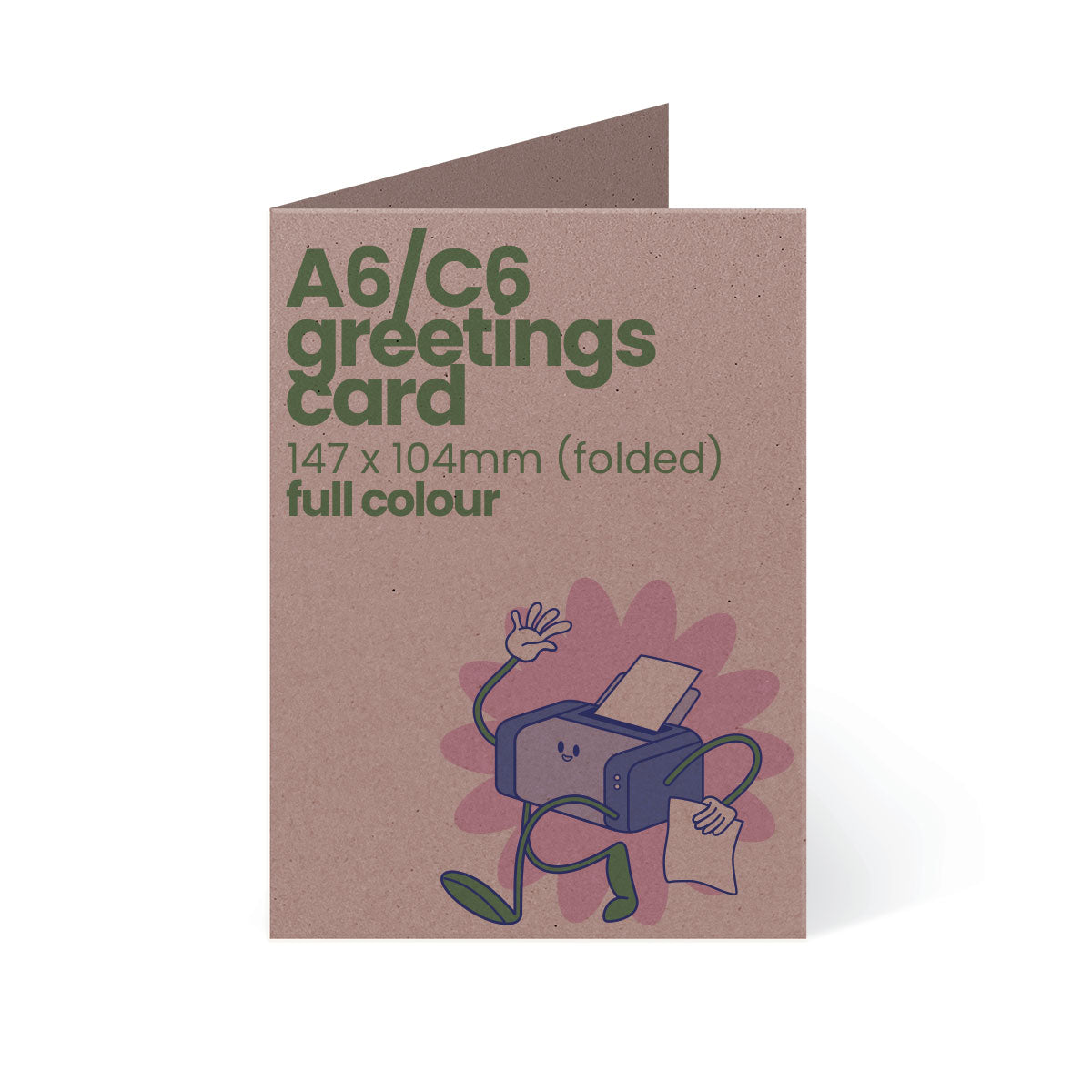A6 / C6 Printed Greetings Card - Full Colour - Recycled
