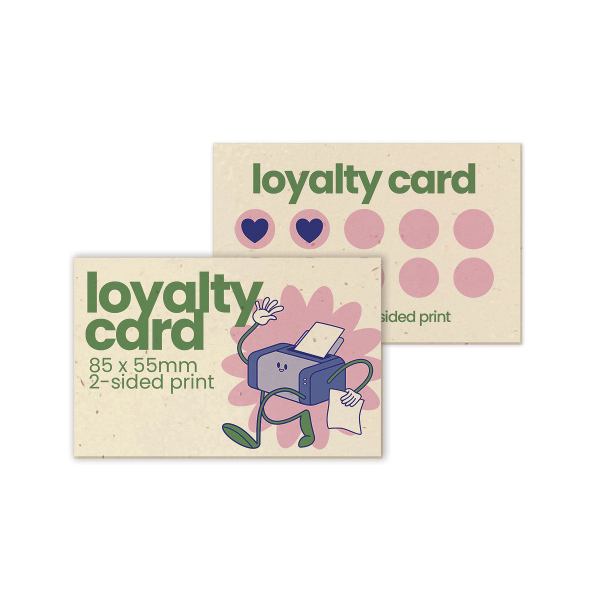 Recycled Printed Loyalty/Reward Cards - 85 x 55mm