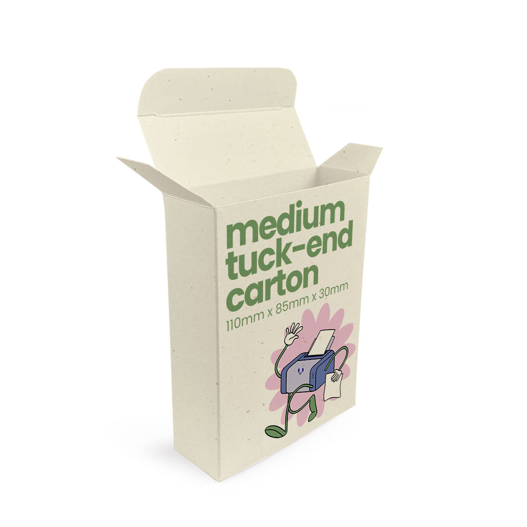Recycled Tuck-End Cosmetics Box - 110mm x 85mm x 30mm