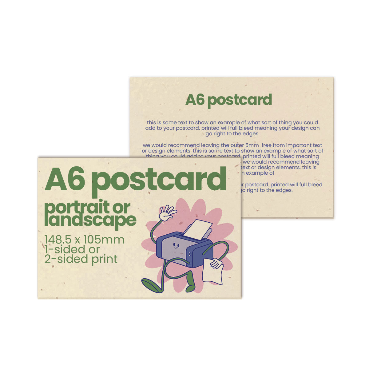 Recycled Printed A6 Postcards - 148.5 x 105mm