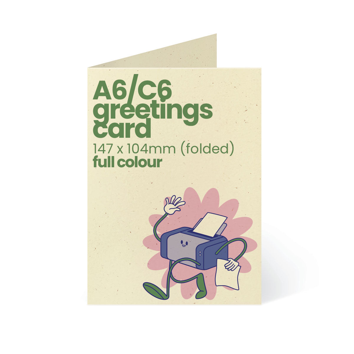 A6 / C6 Printed Greetings Card - Full Colour - Recycled