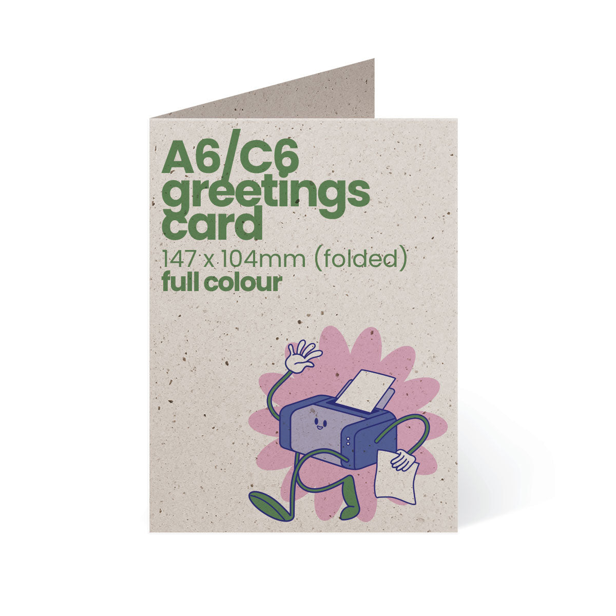 A6 / C6 Printed Greetings Card - Full Colour - Recycled