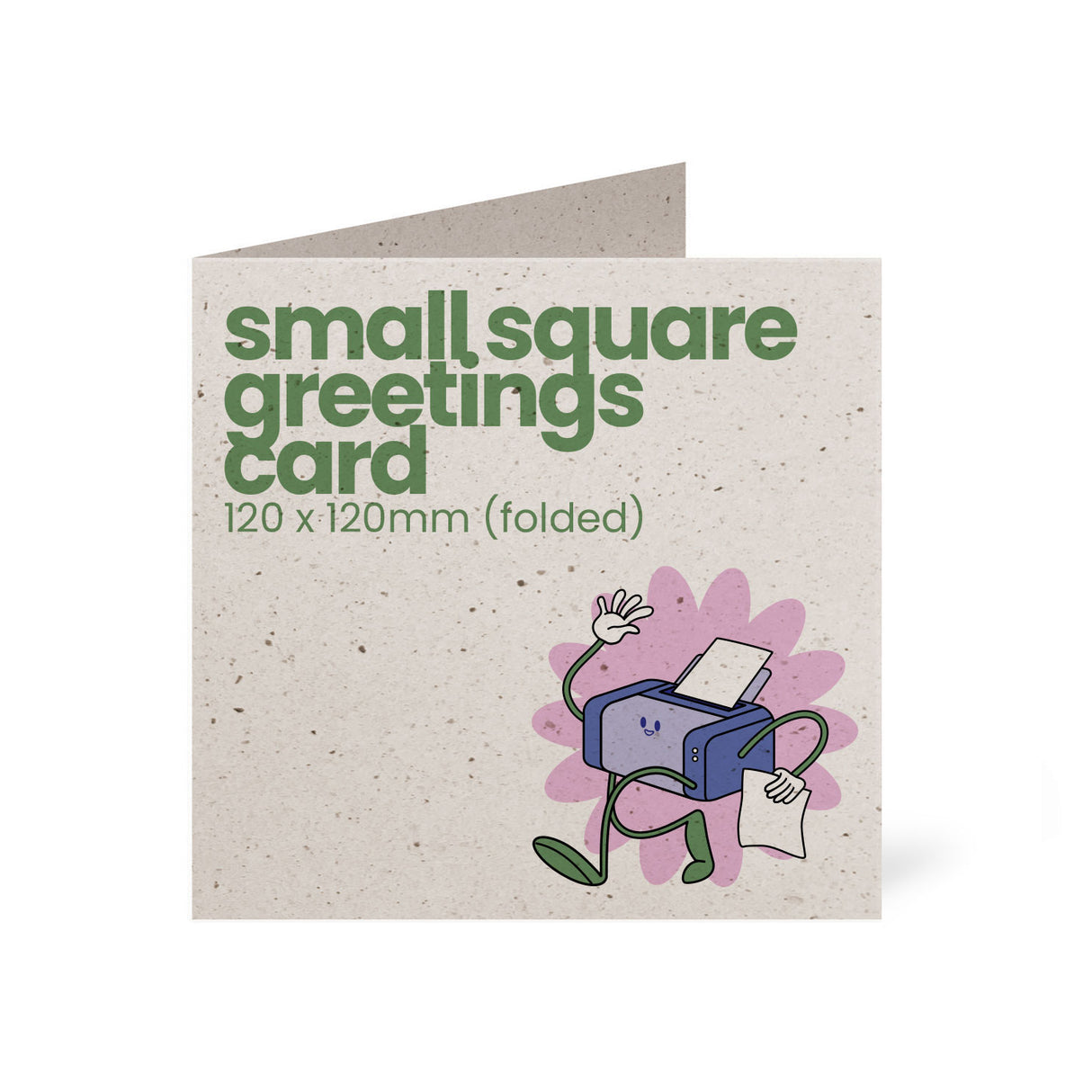 120x120mm Square Printed Greetings Card - Recycled