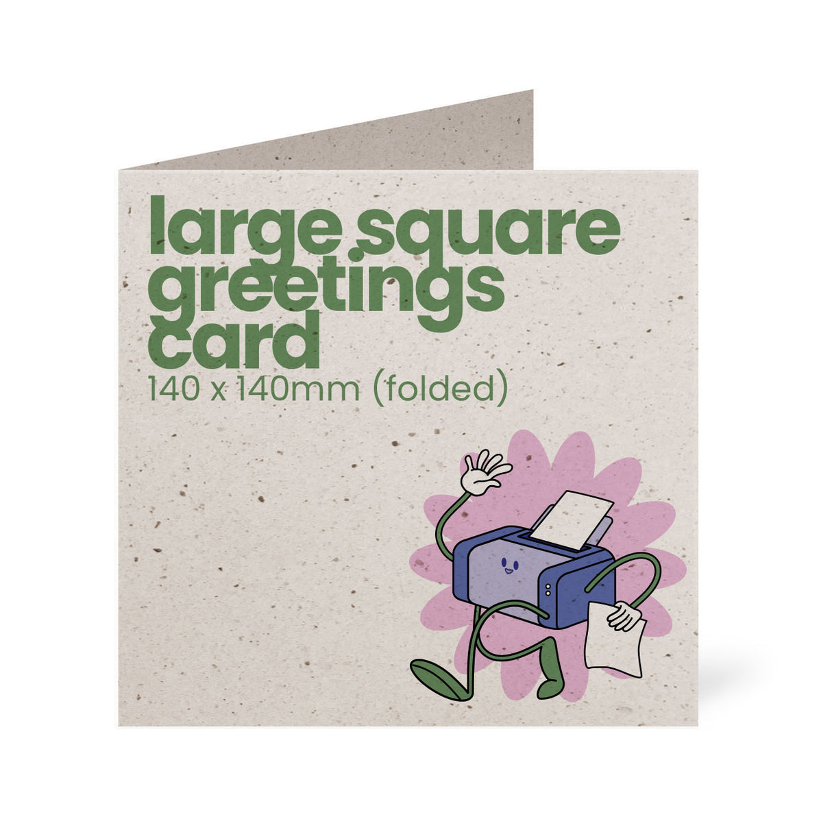 140x140mm Square Printed Greetings Card - Recycled