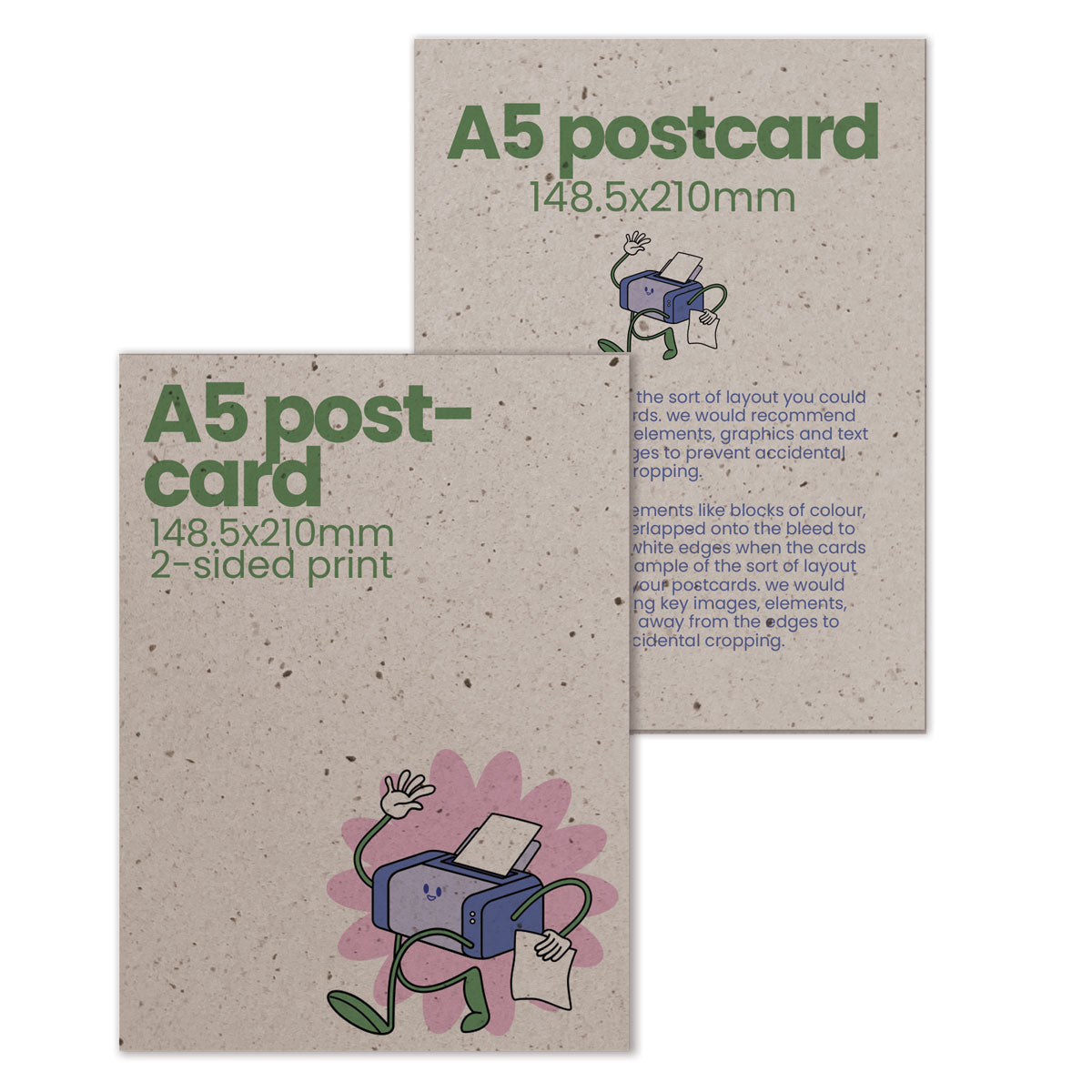 Printed A5 Postcards - Recycled - 148.5 x 210mm