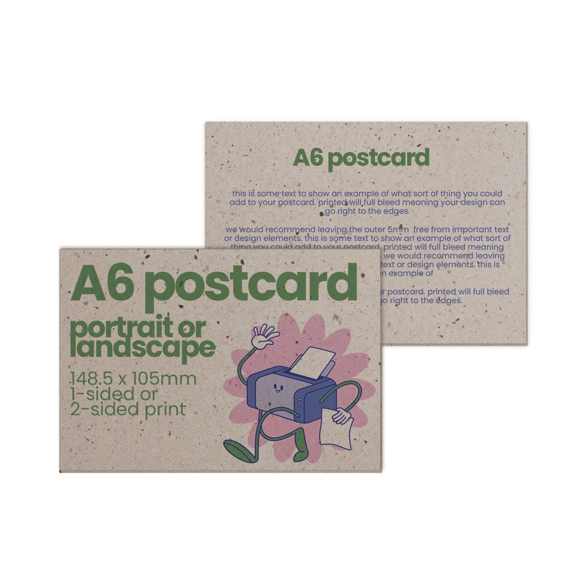 Recycled Printed A6 Postcards - 148.5 x 105mm