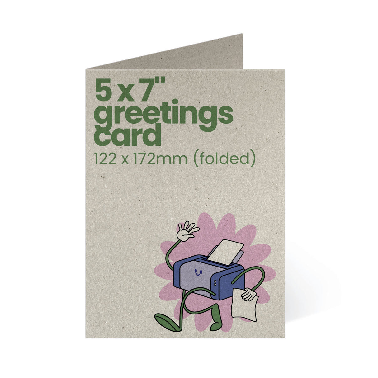 122x172mm Printed Greetings Card - Recycled