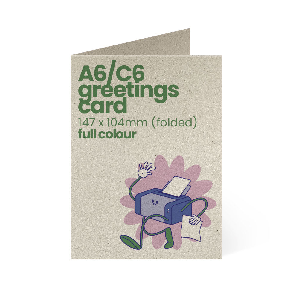 A6 / C6 Printed Greetings Card - Full Colour - Recycled
