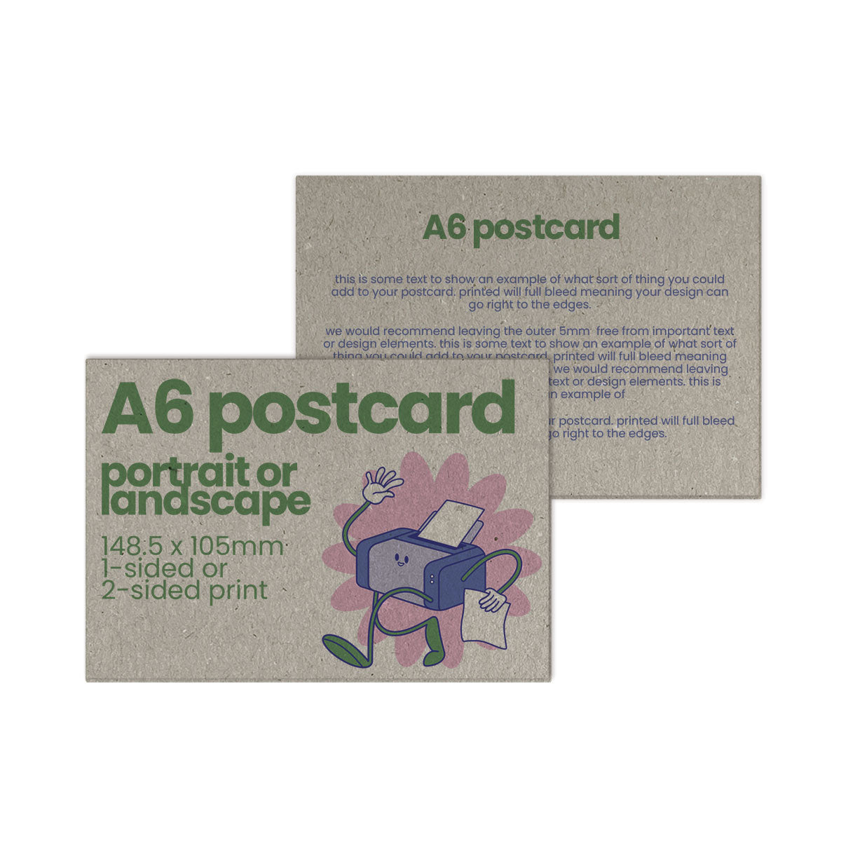 Recycled Printed A6 Postcards - 148.5 x 105mm