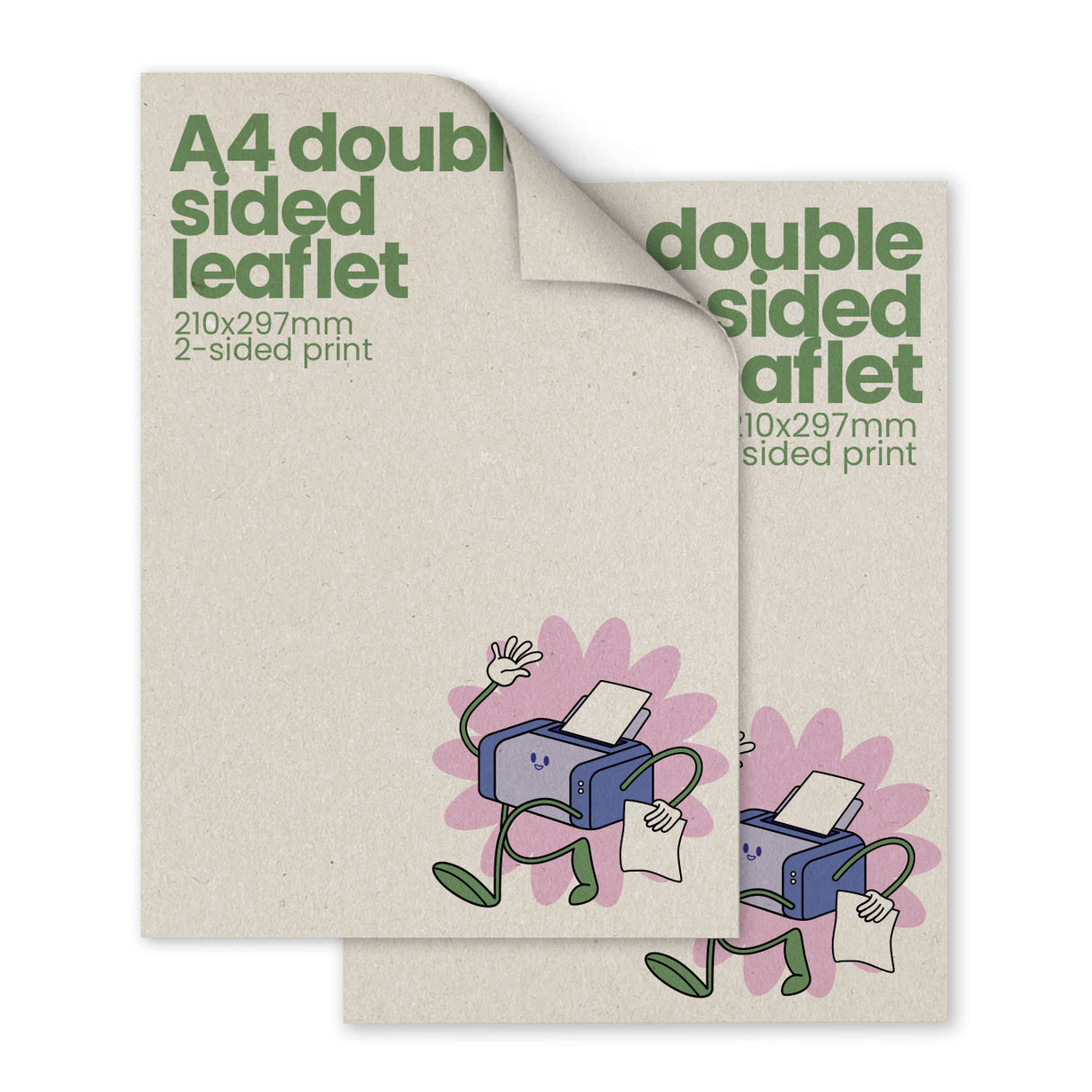 Double-Sided A4 Recycled Printed Menu - 210 x 297mm