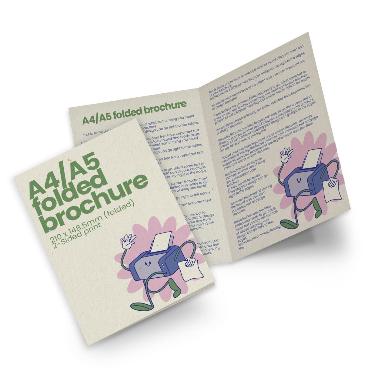 A4/A5 Half-Fold Printed Brochure - Recycled