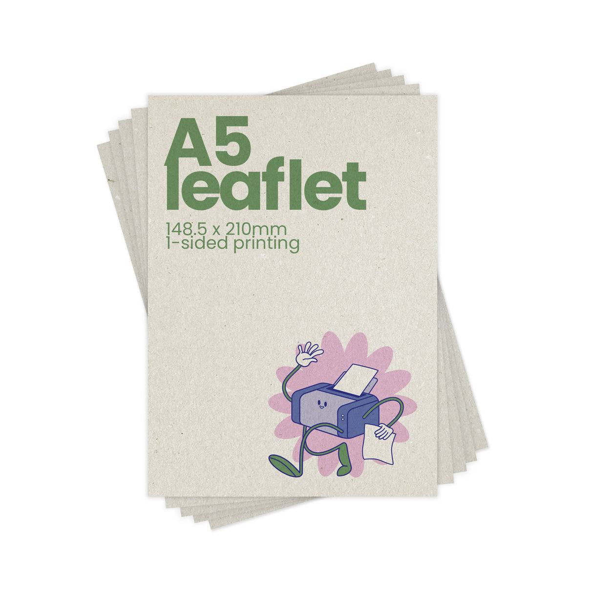 Single-Sided A5 Recycled Printed Leaflet - 148.5 x 210mm
