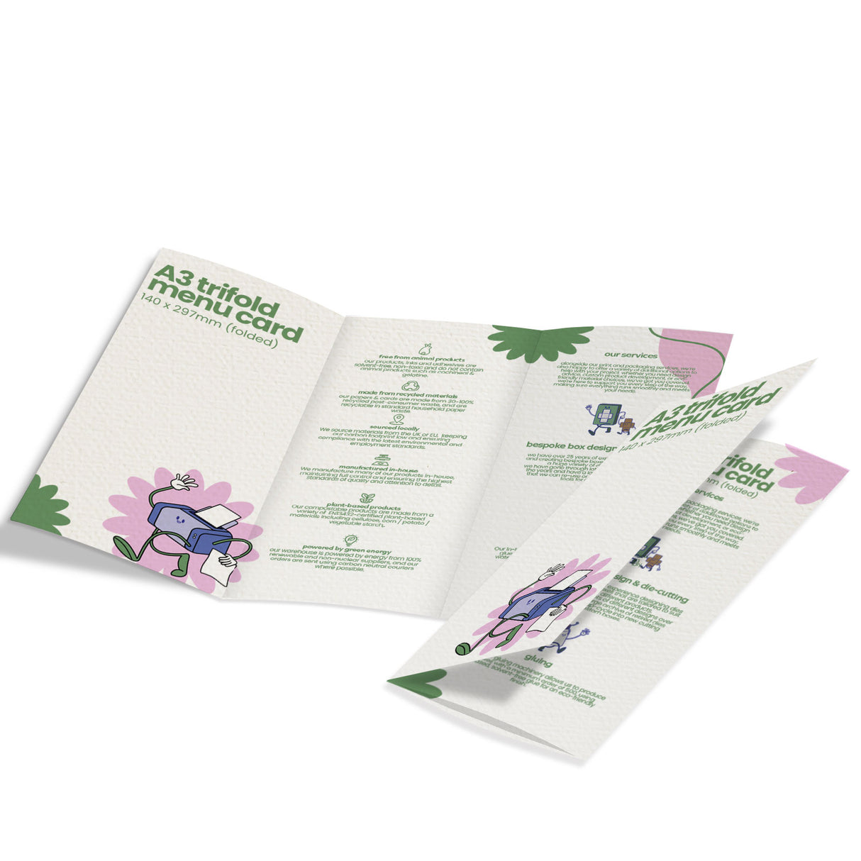 Recycled A3 Tri-Fold Menu Card