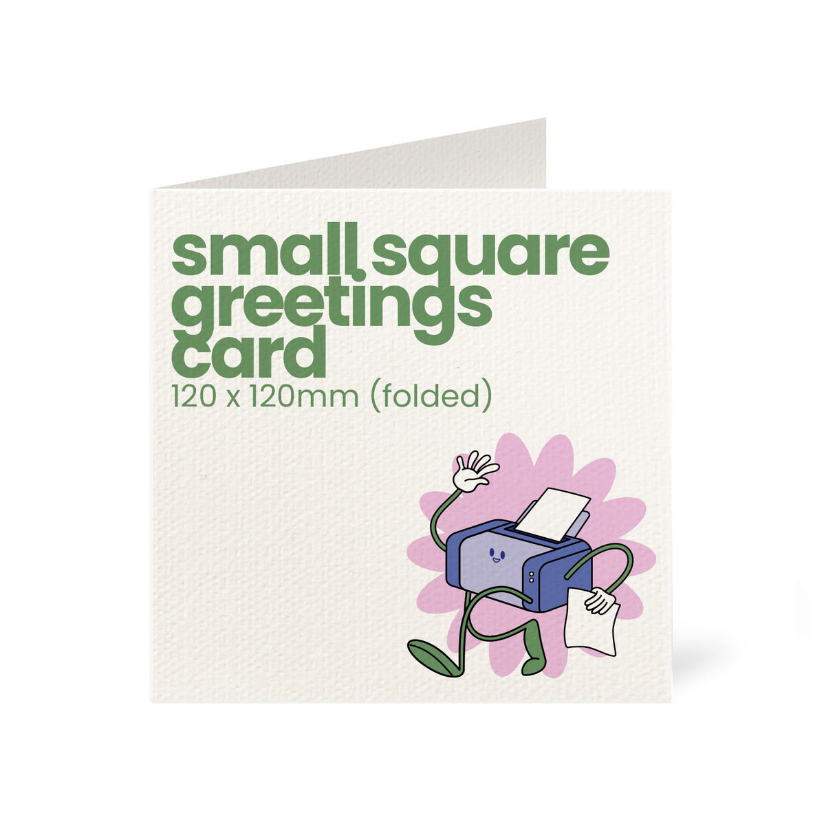 120x120mm Square Printed Greetings Card - Recycled