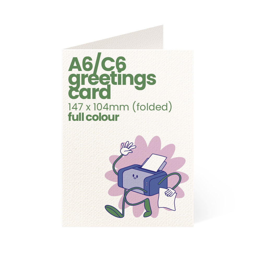 A6 / C6 Printed Greetings Card - Full Colour - Recycled
