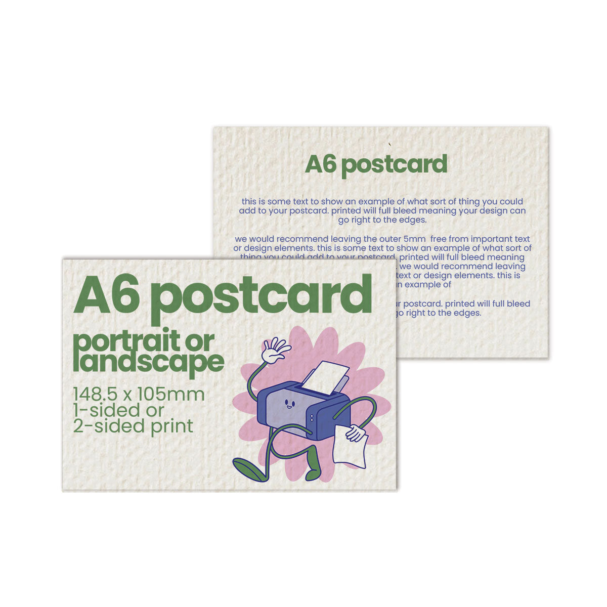 Recycled Printed A6 Postcards - 148.5 x 105mm