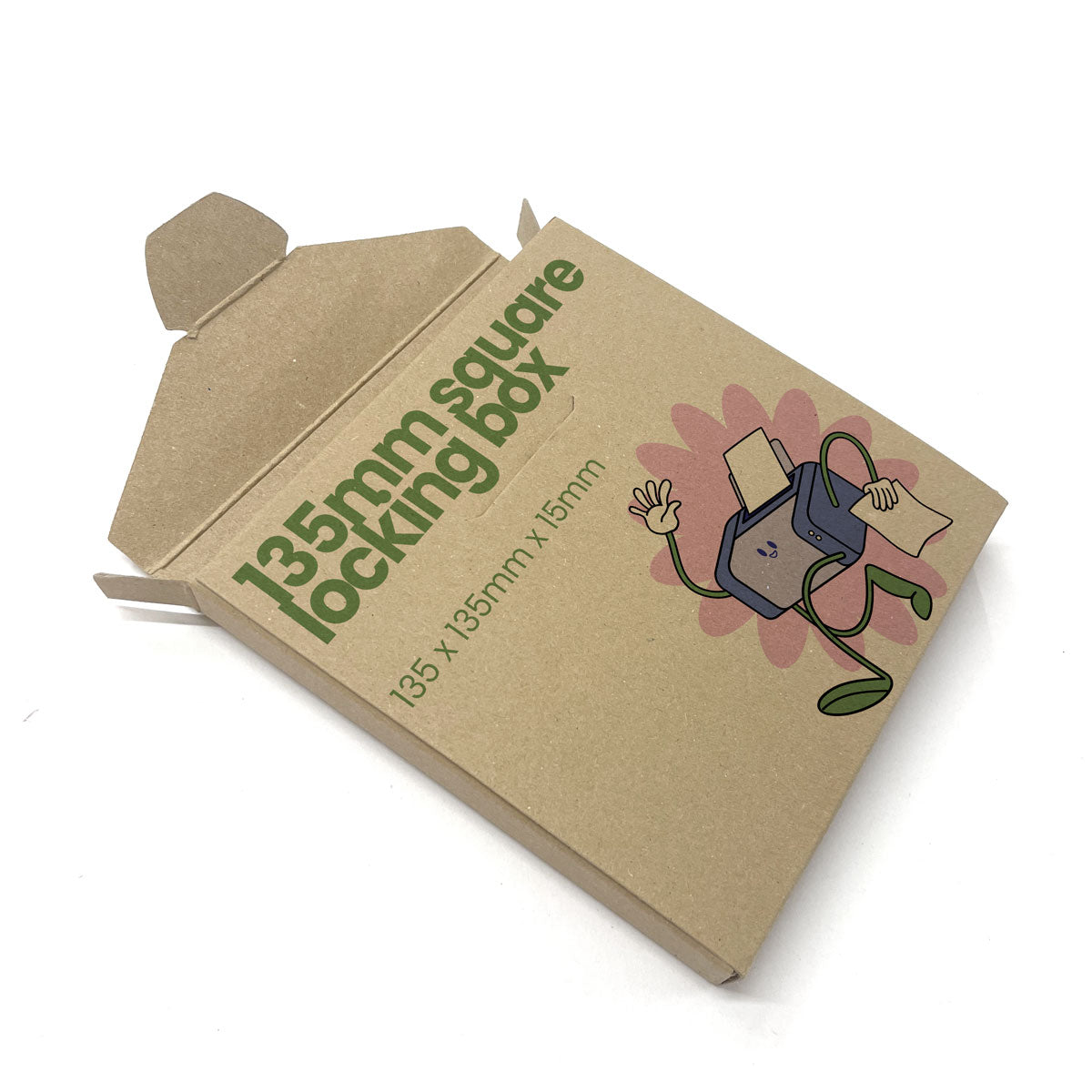 Printed 135mm No-Glue Locking Box - 135 x 135mm x 15mm