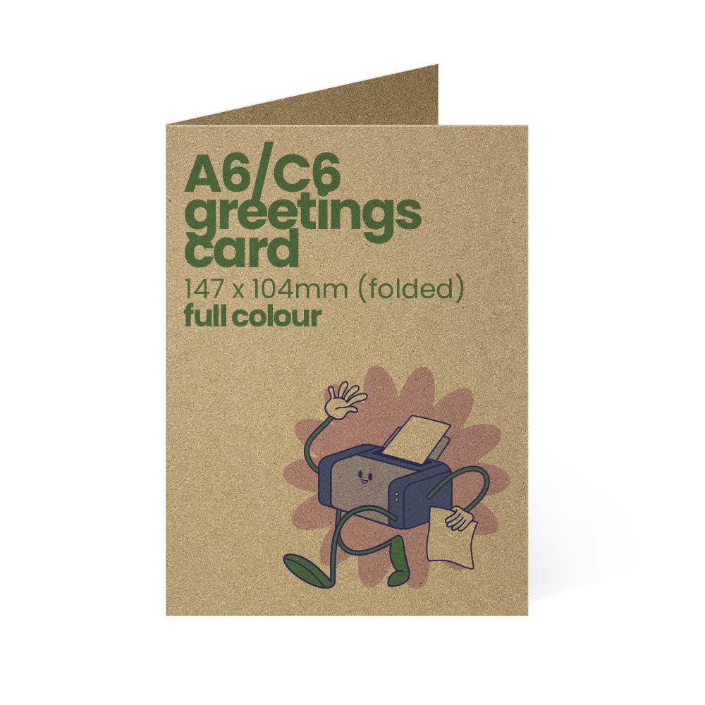 A6 / C6 Printed Greetings Card - Full Colour - Recycled