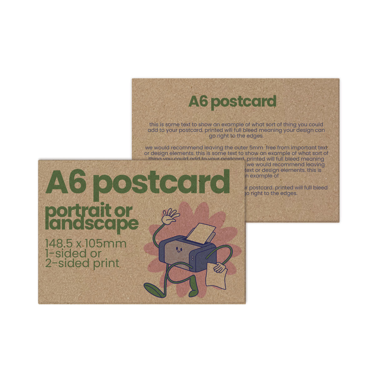 Recycled Printed A6 Postcards - 148.5 x 105mm