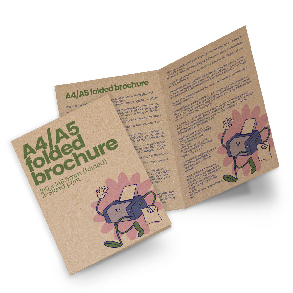 A4/A5 Half-Fold Printed Brochure - Recycled