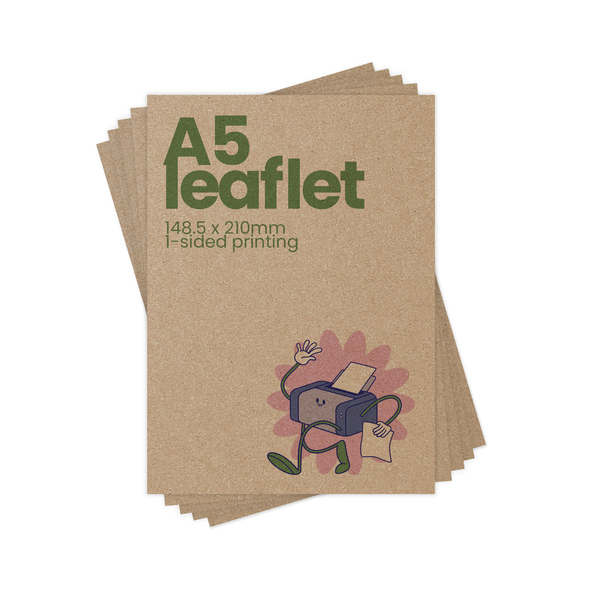 Single-Sided A5 Recycled Printed Leaflet - 148.5 x 210mm