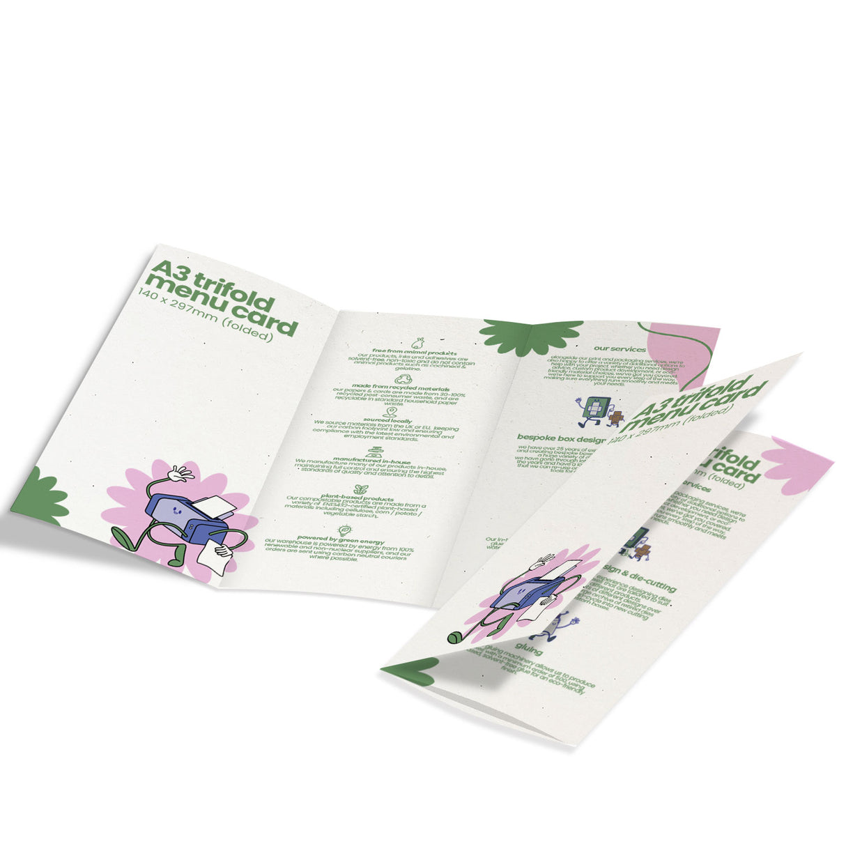 Recycled A3 Tri-Fold Menu Card