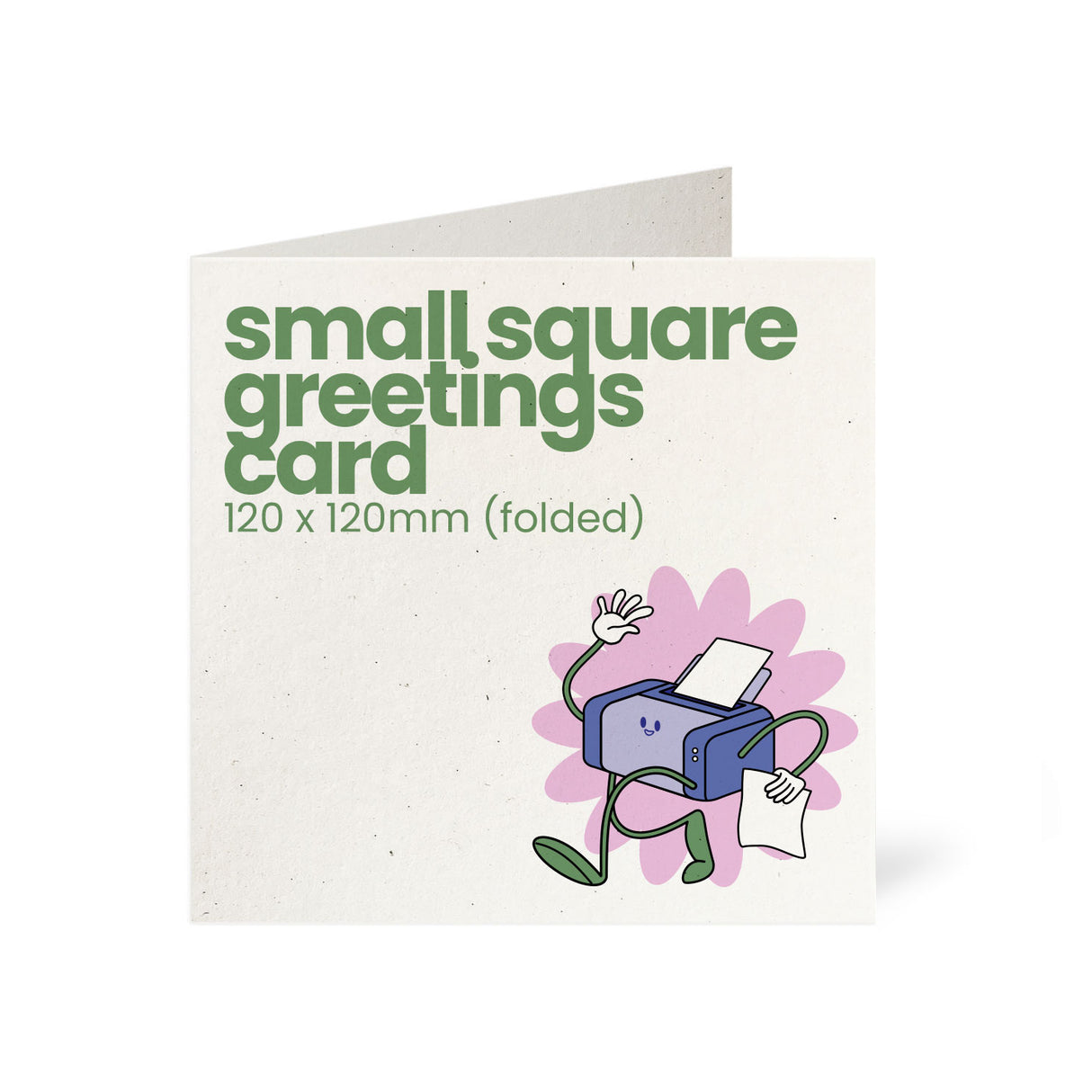 120x120mm Square Printed Greetings Card - Recycled