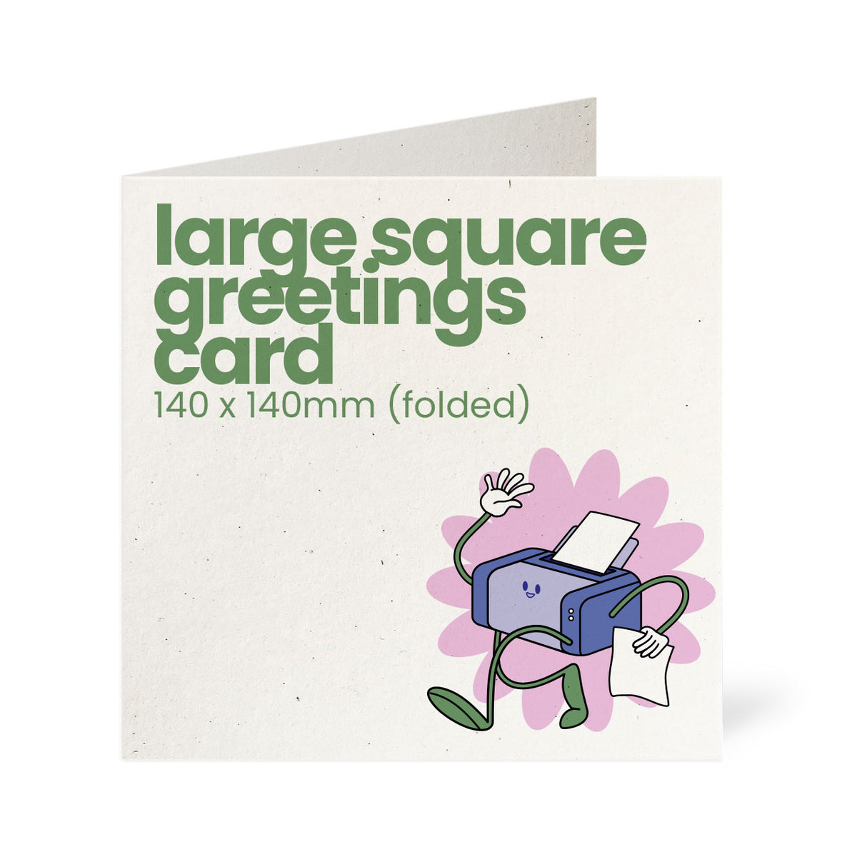140x140mm Square Printed Greetings Card - Recycled