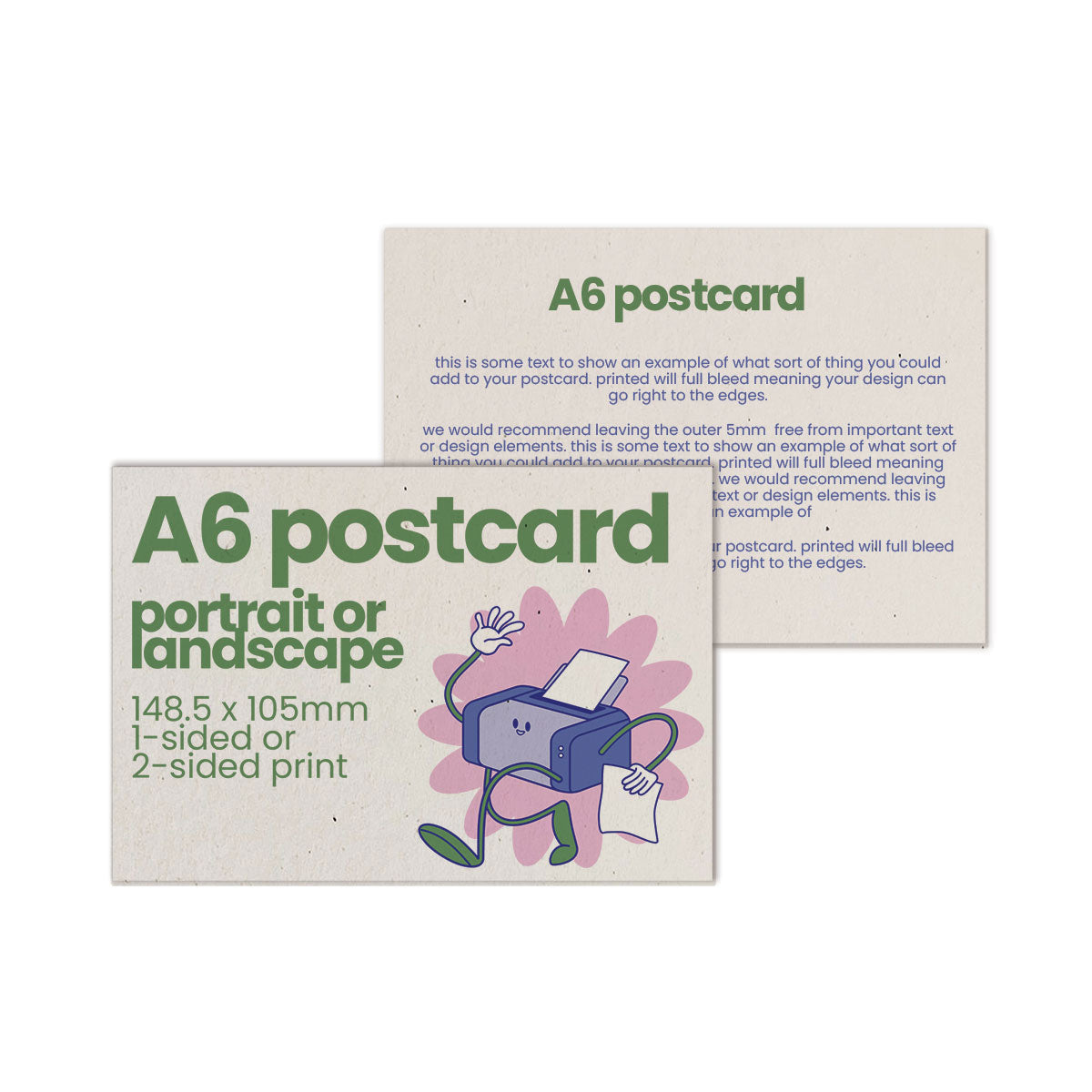 Recycled Printed A6 Postcards - 148.5 x 105mm