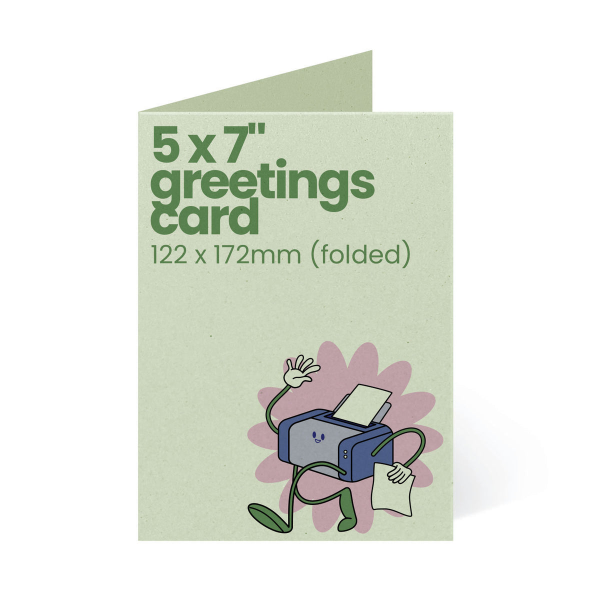 122x172mm Printed Greetings Card - Recycled
