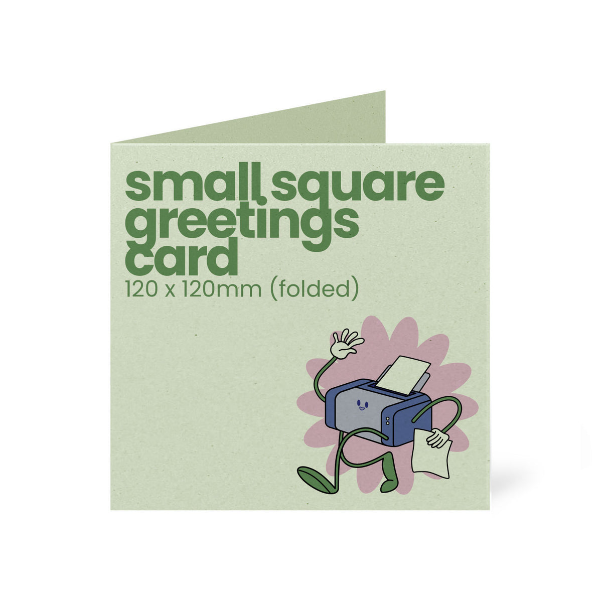 120x120mm Square Printed Greetings Card - Recycled