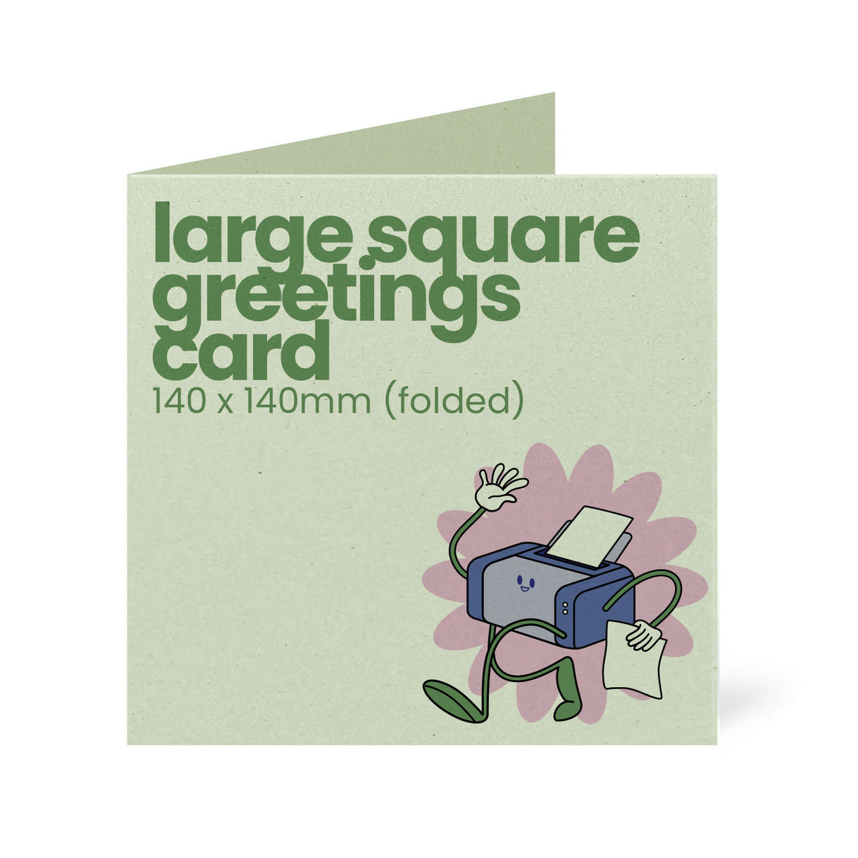 140x140mm Square Printed Greetings Card - Recycled