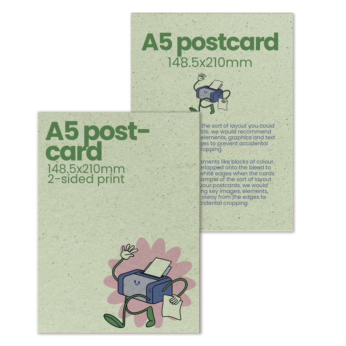 Printed A5 Postcards - Recycled - 148.5 x 210mm