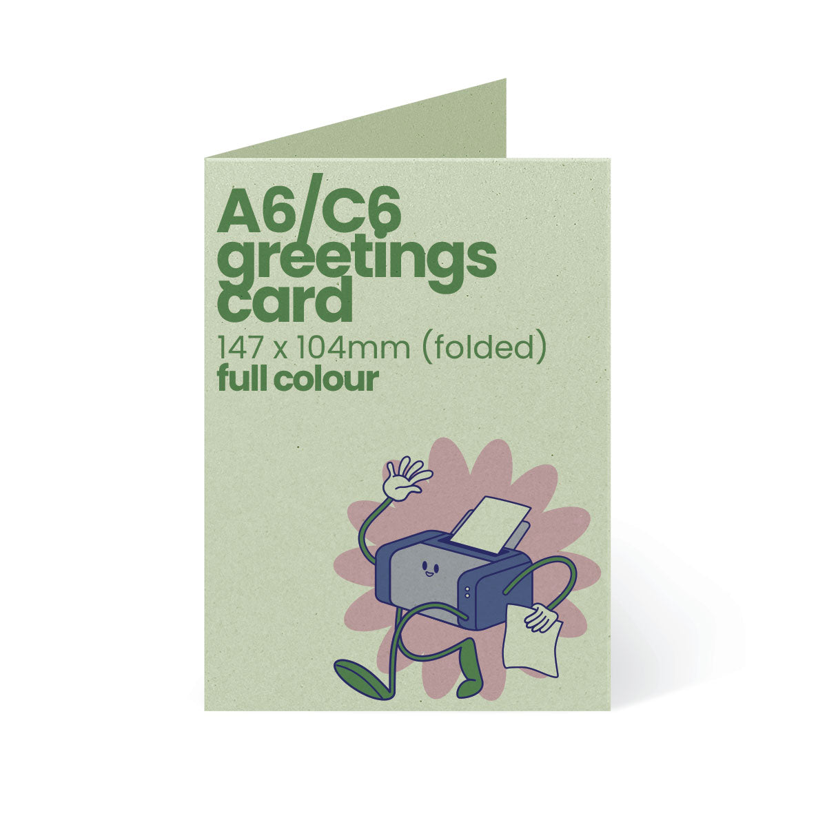 A6 / C6 Printed Greetings Card - Full Colour - Recycled