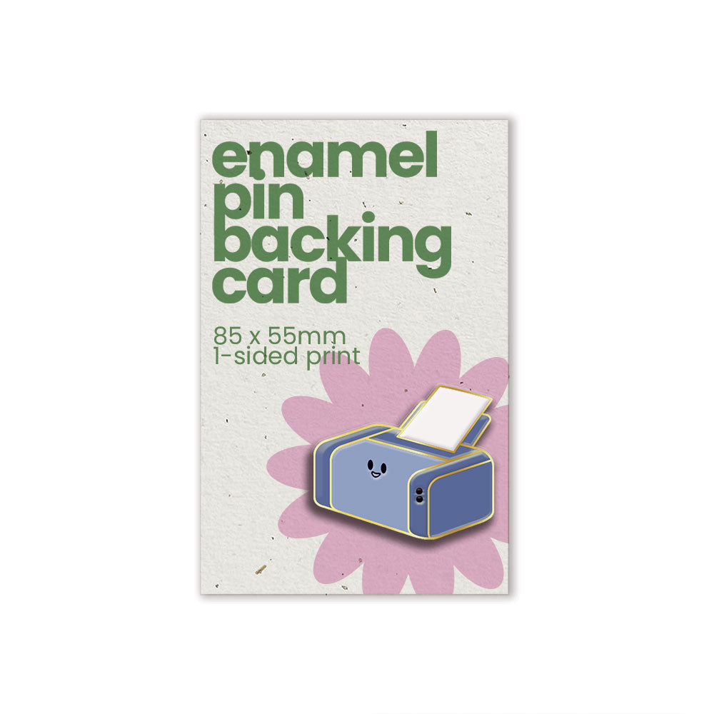 Recycled Printed Enamel Pin Backing Cards - 85 x 55mm