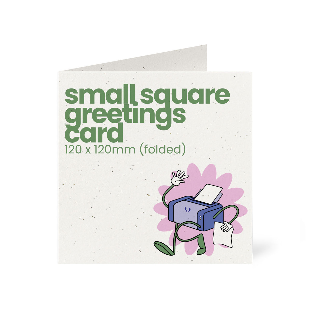 120x120mm Square Printed Greetings Card - Recycled
