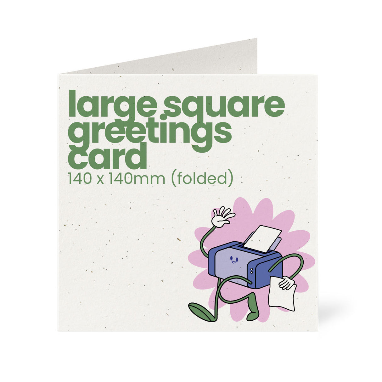 140x140mm Square Printed Greetings Card - Recycled
