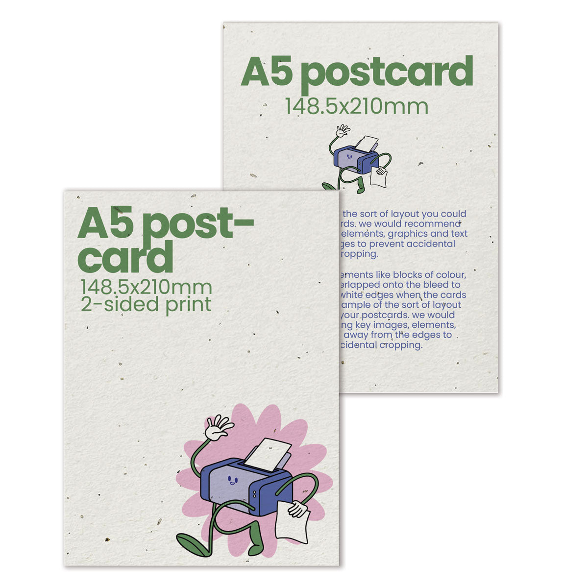 Printed A5 Postcards - Recycled - 148.5 x 210mm