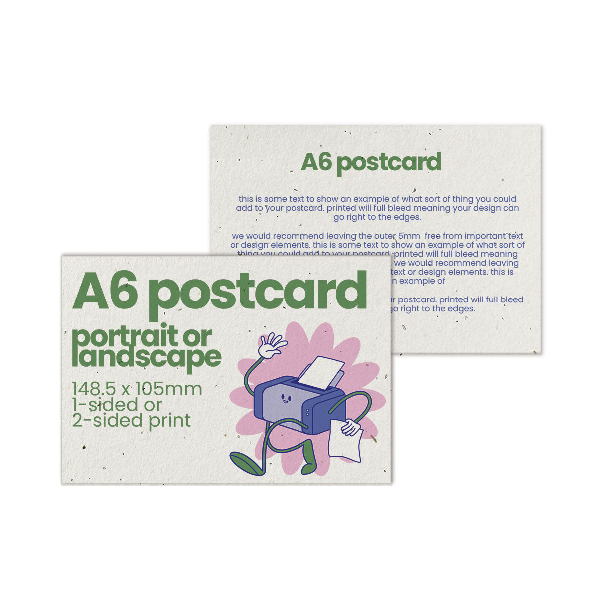 Recycled Printed A6 Postcards - 148.5 x 105mm