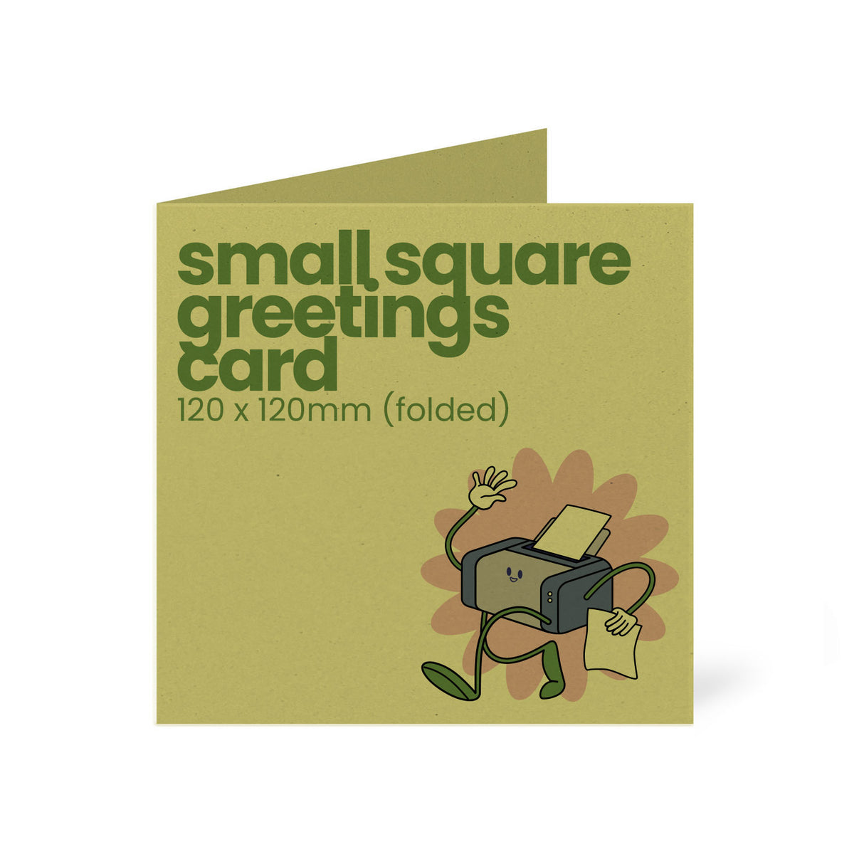 120x120mm Square Printed Greetings Card - Recycled